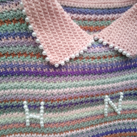 Handmade Striped Multicolor Sweater Vest - Picture 7 of 9